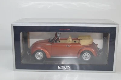 A98 1:18 NOREV 188526 VW VOLKSWAGEN BEETLE KAFER 1303 CABRIOLET 1976 MARRONE MIB - Immagine 1 di 4