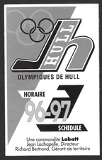 1996-97 Hull Olympiques QMJHL - LHJMQ Hockey Schedule !!! Labatt Bleue