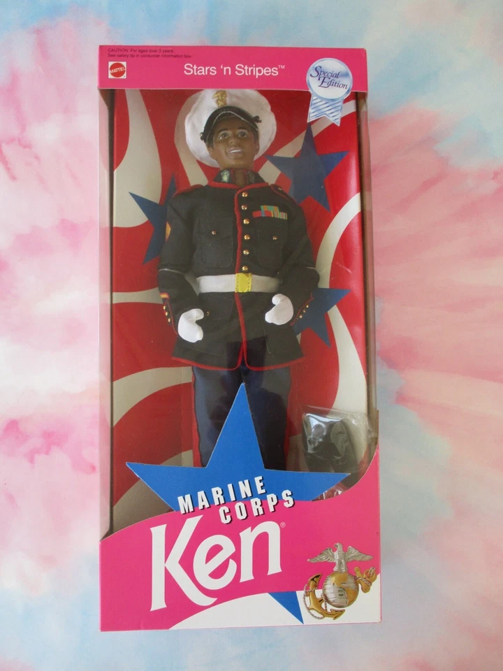 1991 Mattel Special Edition Barbie Marine Corps Ken Doll African American MIP