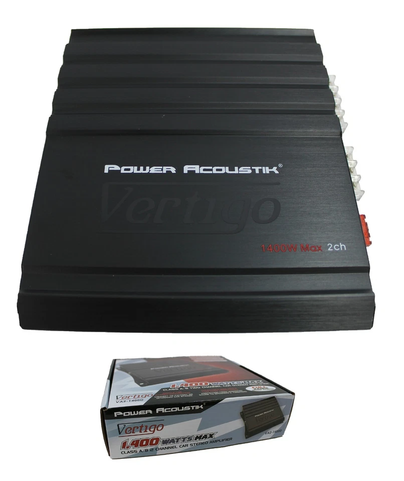 POWER ACOUSTIK VA2-1400D 2 CHANNEL 2 CH FULL RANGE CAR AUDIO AMP AMPLIFIER 1400W - Image 1 of 1
