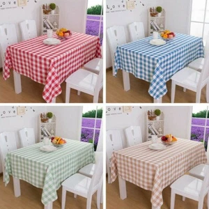 Country Gingham Tablecloth Dining Kitchen Table Cover Protector Tableware - Picture 1 of 17