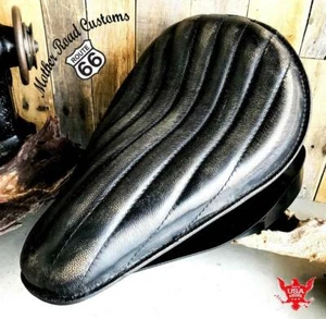 2000-2017 Harley Softail Spring Solo Seat Mounting Kit Black Dist Tuck Leather b - Picture 1 of 9