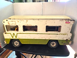 Vintage 1970's Tonka Winnebago Indian RV Camper Metal Truck white green toy - Picture 1 of 15