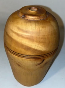 Jarrón artístico de madera de arce torneado a mano firmado vintage 1999 flor de 6,5" T ¡alta calidad! - Imagen 1 de 8