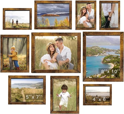 10-Pack Picture Frames - Collage Wall Decor Gallery Wall Frame Set Multi Sizes - Image 1 of 4