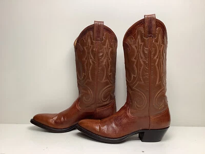 #V3 VTG WOMENS BEN MILLER COWBOY LIZARD SKIN BROWN BOOTS SIZE 6 B - Image 1 of 4