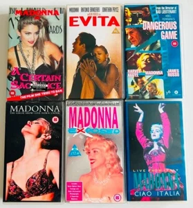 MADONNA 6 x UK PAL VHS VIDEO BUNDLE Ciao Italia, Evita, The Girlie Show, Exposed - Picture 1 of 3