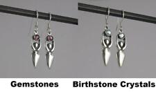 Spirit Healer Hook Earrings w/ Choice of Gemstone or Birthstone Crystals Goddess