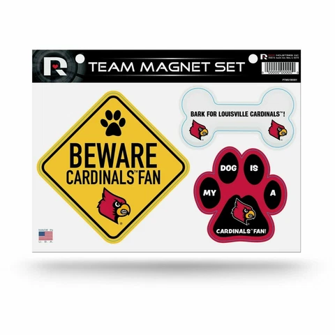 NEW! LOUISVILLE CARDINALS PET DOG MAGNET SHEET SET BEWARE FAN LICENSED Cover