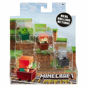 Minifigura de Minecraft en Minecart paquete de 3: Slime Cube, Alex y Skeleton - Imagen 1 de 4