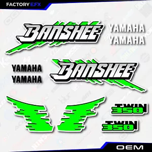 Green Retro Graphics Kit fits 1991-93 Yamaha Banshee 350 Set Decals High Quality - Foto 1 di 2