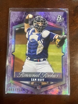 2021 Bowman Platinum Renowned Rookies Purple /250 Sam Huff RR-15 RC - Image 1 of 3