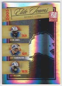 2005 DONRUSS ELITE TEAMS KEVIN JONES JOEY HARRINGTON ROY WILLIAMS 980/1000 LIONS
