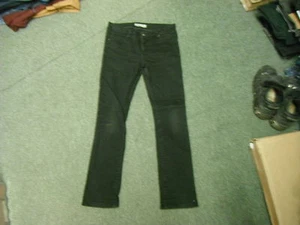 Pantalones de mezclilla para moto de pierna delgada cintura 32"" pierna 31"" negros descoloridos señora - Imagen 1 de 6