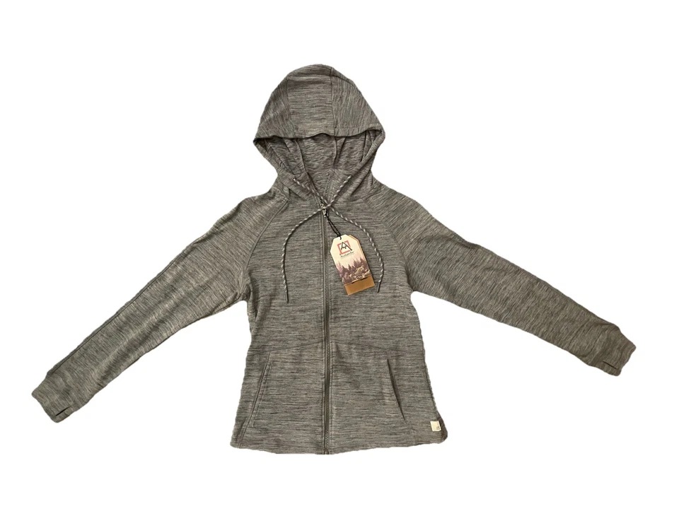 Avalanche Hoodie Gray Full Zip Zip Pockets Thumbholes Soft Womens Small NWT Blue - Image 1 of 4