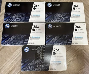 5 Genuine HP 26A CF226A Black Toner Cartridge M402 MFP M426 OEM SEALED BOX - Zdjęcie 1 z 13