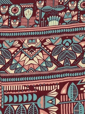 Lularoe TC Leggings- NWOT- Geometric Aztec Floral Print- Red, Pink, Cream, Mint - Image 1 of 3