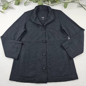 Eileen Fisher Women's Dark Gray 100% Wool Button Short Coat Jacket Size S - Picture 1 of 10