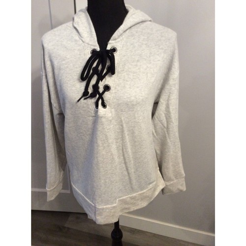 UNDERCOVER Victoria's Secret ROSA Felpa con cappuccio davanti in pizzo donna taglia media M grigia