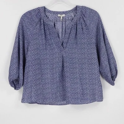 Joie Blouse Womens XS Blue Silk Top Boho Whimsigoth V Neck Capsule Lightweight - Image 1 of 4