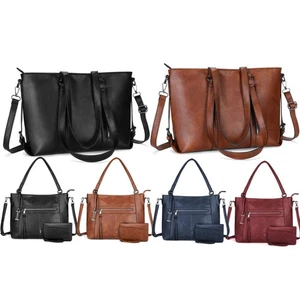 Vintage Women Tote Hobo Shoulder Bag Large Designer Soft Leather Shopper Handbag - Picture 1 of 29