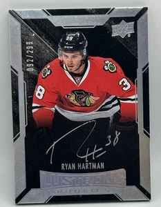 2015 UD Black Lustrous Rookies Signatures /299 Ryan Hartman #39 Rookie Auto RC - Bild 1 von 2