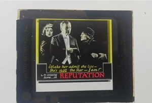 LANTERNA MAGICA VETRO SLIDE 1917 MUTO FILM REPUTAZIONE EDNA GOODRICH - Foto 1 di 4