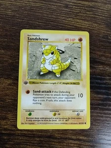 Pokemon Sandshrew 62/102 1st Edition Shadowless Base NM - Picture 1 of 5
