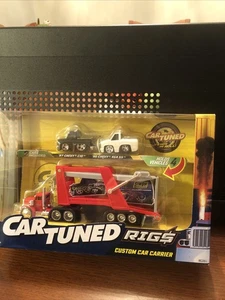 Car Tuned Rigs Custom Car Carrier w/ 2 Cars ‘87 Chevy C10 & ‘90 Chevy 454 SS New - Picture 1 of 6