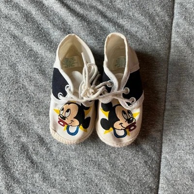 Vintage 1984 Disney Baby Mickey Mouse Crib Shoes Preemie Newborn Cute Pacifier - Image 1 of 3