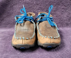 Twisted X Driving Moccasins Boot 2.5M Brown Suede Slip On Boy's Sz 2.5M YDM0027 - Picture 1 of 9