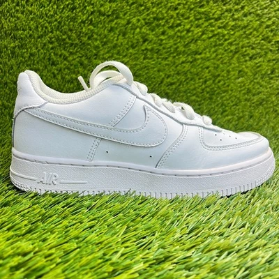 Nike Air Force 1 LE Boys Size 5Y Triple White Athletic Lifestyle Shoes Sneakers - Image 1 of 4