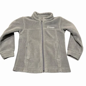 Giacca Columbia bambino bambino 4T pile grigio full zip gioco outdoor scuola - Foto 1 di 7