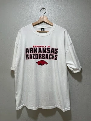 Arkansas Razorbacks Men's White T-Shirt Size XL Vintage 90s Y2K Starter - Image 1 of 4