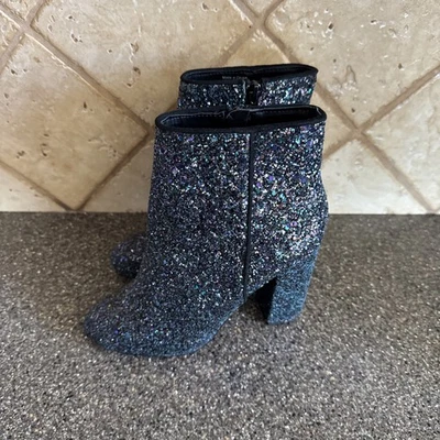 Call It Spring Women's Sz  5 Blue Purple Glitter Bling Booties Boots  Side Zip - Image 1 of 4