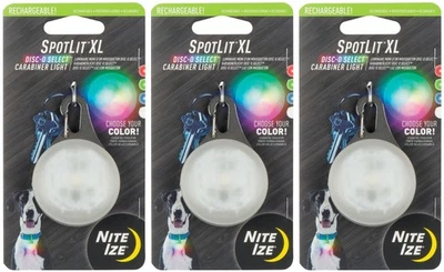 Nite Ize SpotLit XL Rechargeable Carabiner Light - Disc-O Select (3-Pack) - Image 1 of 4