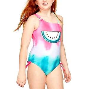 JUSTICE Girls Swimsuit Watermelon Tie Dye Color Changing One Piece Sz 7 M NWT - Picture 1 of 4