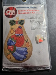 Vintage 1979 CM Crewel Christmas Ornament Kit Rebhuhn Punze Design - Bild 1 von 3