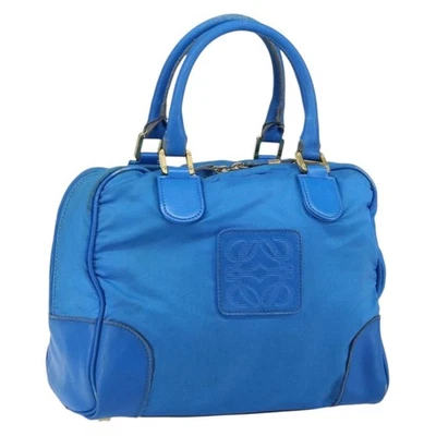 Auténtico bolso de mano LOEWE Anagram Amazonas nailon azul dorado bs29731 Foto 1 de 4