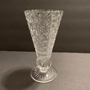 Vintage Prinzessin Haus 8"" Kristallvase Diamantschliff Blumendekor - Bild 1 von 12