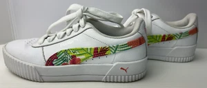 Puma- Girls White Floral Sneakers Shoes Chunky Sole-Size UK 3 US 4C EUR 35.5 - Picture 1 of 13
