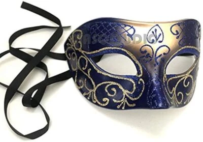 Mens Masquerade Ball Mask Cosplay Mardi Gras Prom Dance Birthday Bachelor Party - Image 1 of 4