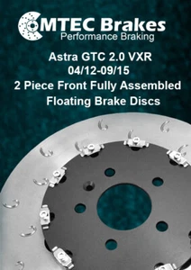 Discos de freno delantero MTEC Astra J GTC VXR rotores flotantes tipo 2 piezas hechos en el Reino Unido - Imagen 1 de 4