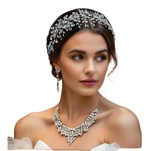 Rhinestone Bridal Headpiece Crystal Wedding Hair Accessorie Bride Bridesmaid - Picture 1 of 6
