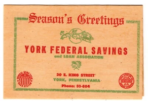 York, PA - York Federal Savings & Loan Association - Christmas Give-Away Chamois - Bild 1 von 6