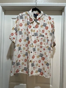 Gordon Clothing Co Novelty Print Linen Rayon Blend XL Short Sleeve Shirt - Picture 1 of 6