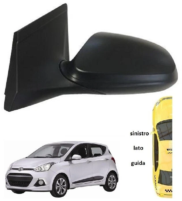 AFTERMARKET SPECCHIO RETROVISORE SX MECCANICO HYUNDAI I10 DAL 2014 AL 2019 CALOTTA NERA