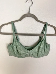 Victoria's Secret Body By Victoria Lace Unlined Demi Bra 34DDD Teal Green Blue - Picture 1 of 6
