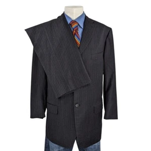 ISAIA Men's Suit 44 R Striped Super 130's 3 Button Made in Italy Surgeons Cuffs - Picture 1 of 15