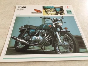 Tarjeta Moto Honda CB550 CB 550 F1 1975 Colección Atlas Motocicleta Japón - Imagen 1 de 2